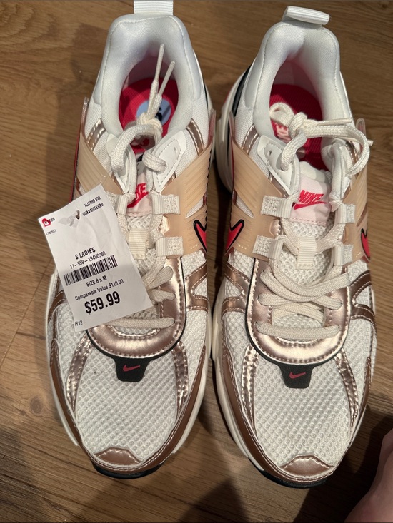 Nike Shoes - Nike Women's White, Metallic Rose Gold & Pink Athletic Sneakers